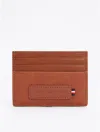 Tommy Hilfiger Tommy Logo Leather Card Holder In Winter Cognac