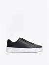Tommy Hilfiger Tommy Logo Leather Cupsole Sneaker In Black