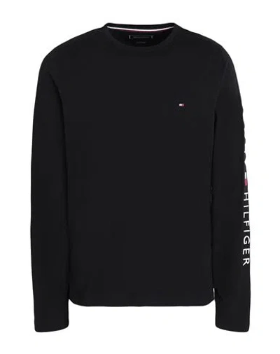 Tommy Hilfiger Tommy Logo Long Sleeve T-shirt Man T-shirt Black Size Xl Organic Cotton