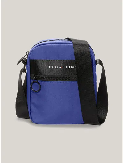 Tommy Hilfiger Tommy Logo Mini Reporter Bag In Faded Indigo