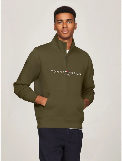 Tommy Hilfiger Tommy Logo Quarter In Army Green