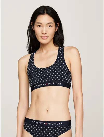 Tommy Hilfiger Tommy Logo Star Print Unlined Bralette In All Stars