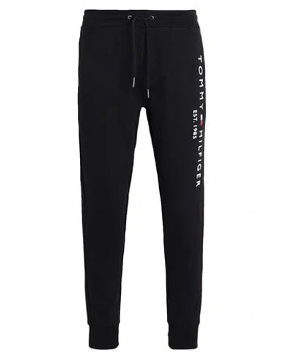 Tommy Hilfiger Tommy Logo Sweatpants Man Pants Black Size Xxl Cotton