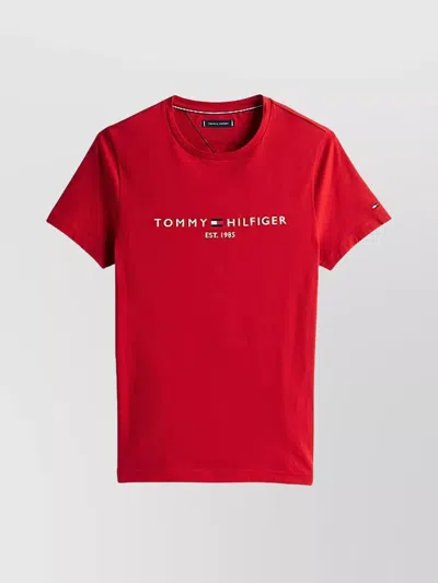 Tommy Hilfiger Tommy Logo T-shirt Crew Neck In Red