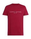 Tommy Hilfiger Tommy Logo T-shirt Man T-shirt Garnet Size L Cotton In Red