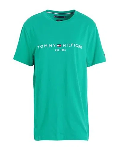 Tommy Hilfiger Tommy Logo T-shirt Man T-shirt Green Size L Cotton