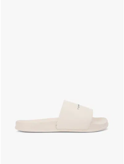 Tommy Hilfiger Tommy Logo Textured Pool Slide In Brown