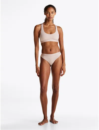 Tommy Hilfiger Tommy Logo Thflex Thong In Balanced Beige