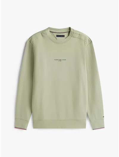 Tommy Hilfiger Tommy Logo Tipped Sweatshirt In Green