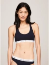Tommy Hilfiger Unlined Tommy Logo Bralette In Black