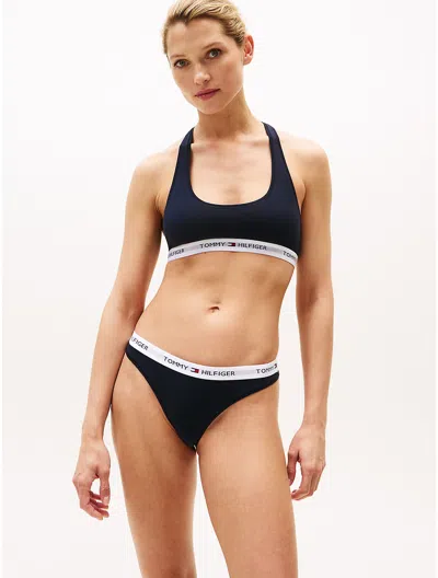 Tommy Hilfiger Unlined Tommy Logo Bralette In Desert Sky