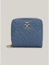 Tommy Hilfiger Tommy Monogram Zip Wallet In Faded Ink