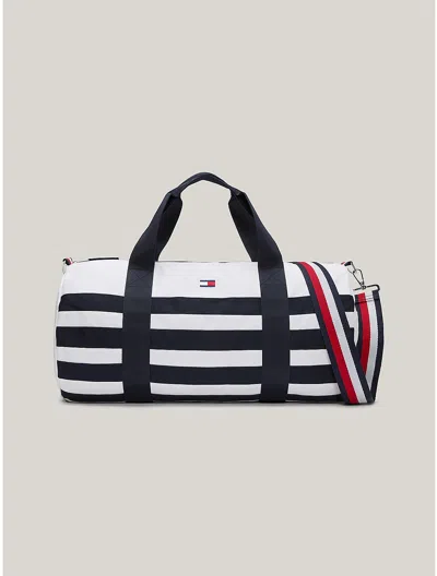 Tommy Hilfiger Tommy Nautical Stripe Duffle Bag In Navy/white