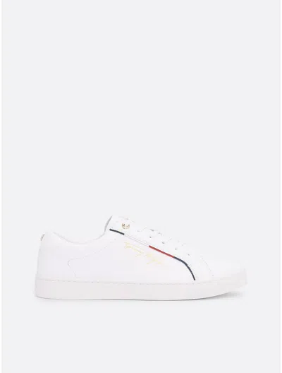 Tommy Hilfiger Tommy Signature Leather Sneaker In White