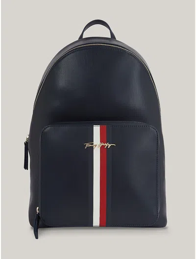 Tommy Hilfiger Tommy Signature Stripe Backpack In Space Blue