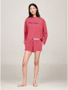 Tommy Hilfiger Tommy Signature Top & Short Pajama Set In Heritage Pink