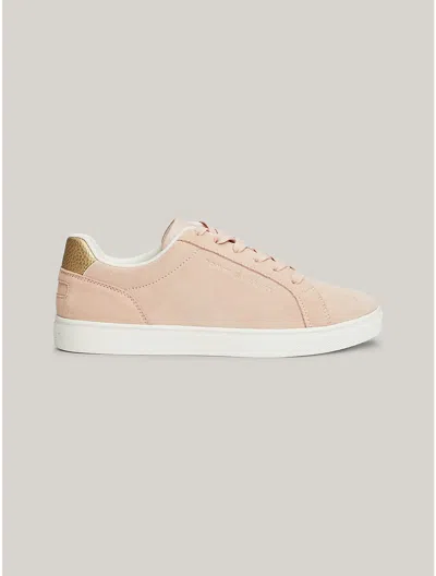 Tommy Hilfiger Tommy Suede Court Sneaker In Pink Bloom