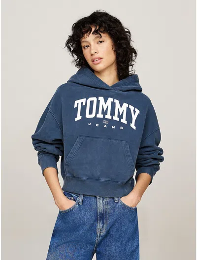 Tommy Hilfiger Tommy Varsity Logo Pullover Hoodie In Dark Night Navy
