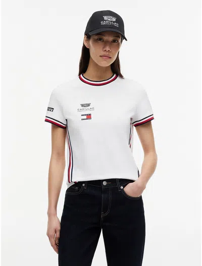 Tommy Hilfiger X Cadillac F1 Replica Cropped T-shirt In White
