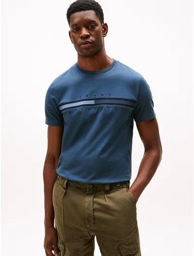 Tommy Hilfiger Tonal Flag Logo T In Blue