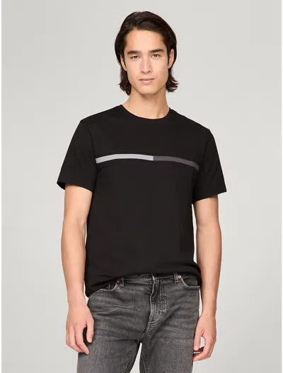 Tommy Hilfiger Tonal Flag Logo T In Black