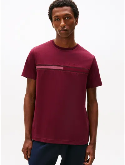 Tommy Hilfiger Tonal Flag Logo T In Burgundy