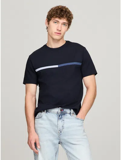 Tommy Hilfiger Tonal Flag Logo T In Navy