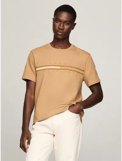 Tommy Hilfiger Tonal Flag Logo T In Pinecone Tan