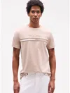 Tommy Hilfiger Tonal Signature Flag Logo T In Beige