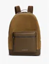 Tommy Hilfiger Tonal Suede And Leather Backpack In Coastal Taupe