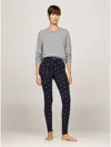 Tommy Hilfiger Top, Legging And Eye Mask Sleep Set In Mid Grey Heather / Outline Flag