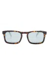 Tommy Hilfiger Tortoiseshell Rectangle-frame Sunglasses In Brown