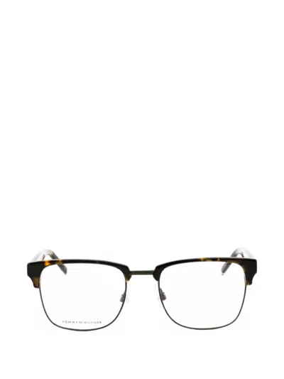 Tommy Hilfiger Tortoiseshell-effect Rectangle-frame Glasses In Transparent