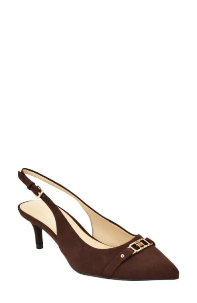 Tommy Hilfiger Totale Slingback Pointed Toe Pump In Brown