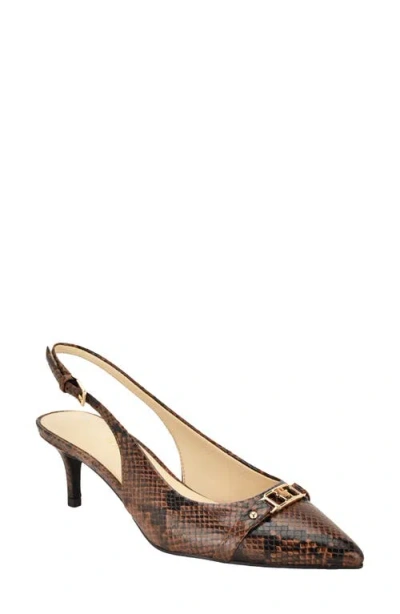 Tommy Hilfiger Totale Slingback Pointed Toe Pump In Brown