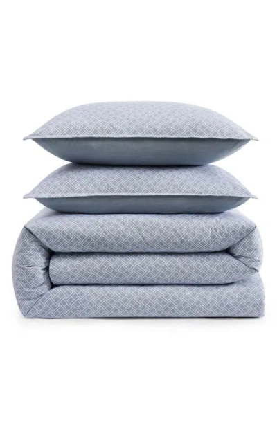 Tommy Hilfiger Trellis Flag Duvet Cover & Shams Set In Blue