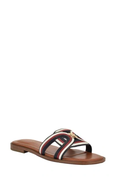 Tommy Hilfiger Tressi Slide Sandal In Red,navy