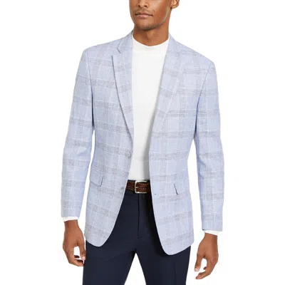 Tommy Hilfiger Trevor Mens Linen Blend Plaid Sportcoat In Multi