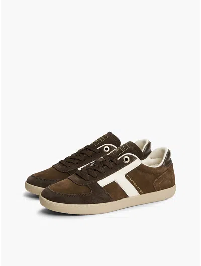 Tommy Hilfiger Tribeca Suede Skater Sneaker In Brown