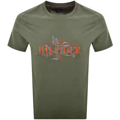 Tommy Hilfiger Tropical Floral T Shirt Green