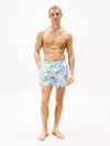Tommy Hilfiger Tropical Print 7" Swim Trunk In Tropical Floral Sweet Blue