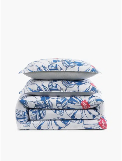 Tommy Hilfiger Tropical Print Comforter Set In Blue
