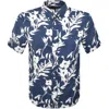 Tommy Hilfiger Tropical Print Shirt Navy In Blue