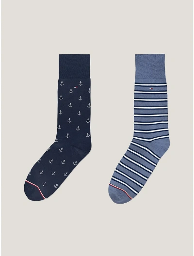 Tommy Hilfiger Trouser Sock 2 In Carbon Navy/multi