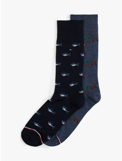 Tommy Hilfiger Trout And Bear Trouser Sock 2 In Multi