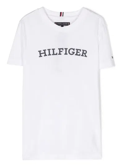Tommy Hilfiger Logo-embroidered T-shirt In White