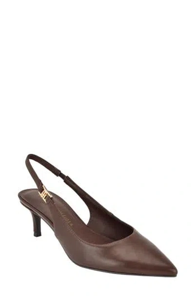 Tommy Hilfiger Tulley Faux Leather Slingback Pump In Brown