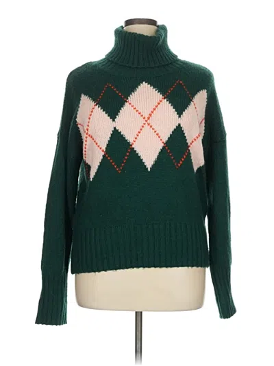 Pre-owned Tommy Hilfiger Turtleneck Sweater In Green