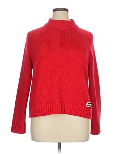 Pre-owned Tommy Hilfiger Turtleneck Sweater In Red