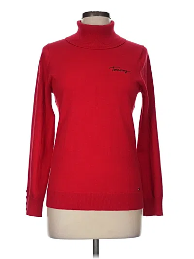 Pre-owned Tommy Hilfiger Turtleneck Sweater In Red